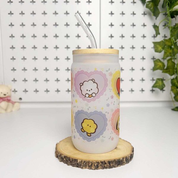 Vasos cañitas con tapa de Bambú – BT21 - Imagen 2