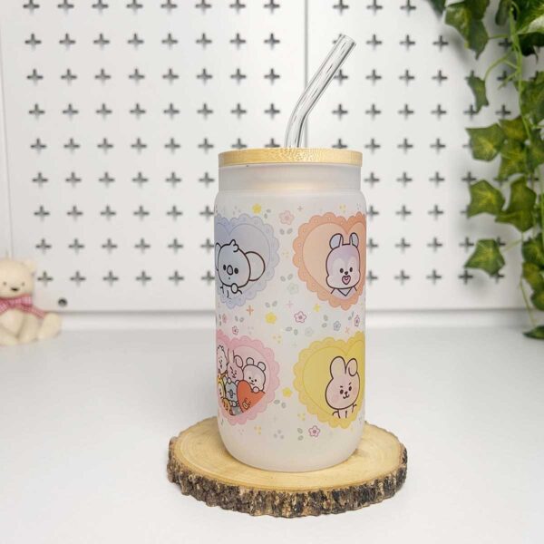 Vasos cañitas con tapa de Bambú – BT21 - Imagen 3