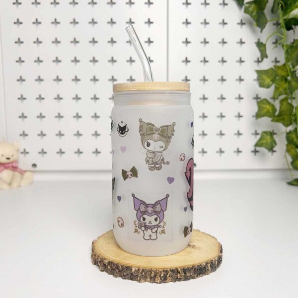 Vasos cañitas con tapa de Bambú – Kuromi - Imagen 3