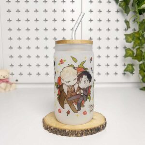 Vasos cañitas con tapa de Bambú – Rosas y Champagne