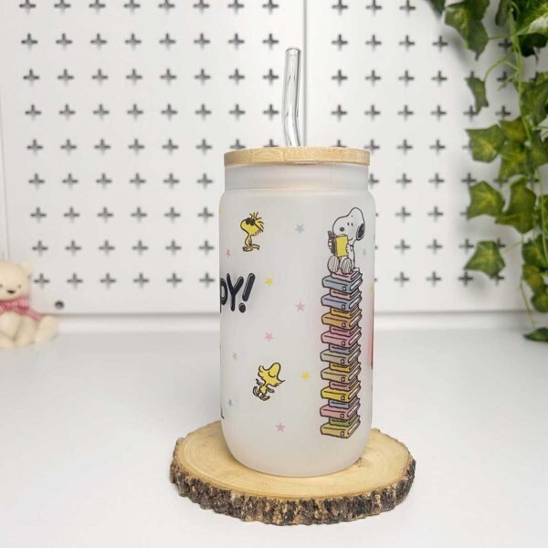 Vasos cañitas con tapa de Bambú - Snoopy 01 - Imagen 3