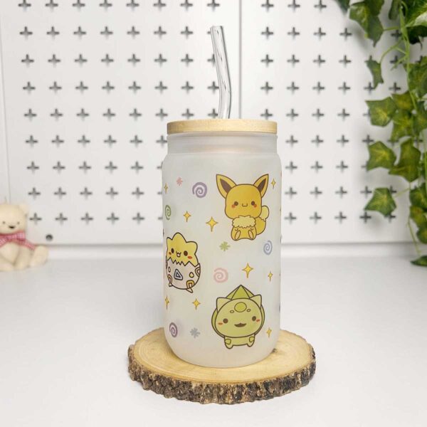 Vasos cañitas con tapa de Bambú – Pokemon - Imagen 2