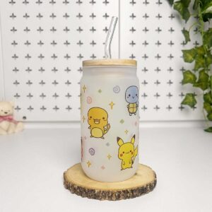 Vasos cañitas con tapa de Bambú – Pokemon