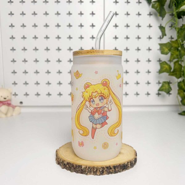 Vasos cañitas con tapa de Bambú – Sailor Moon