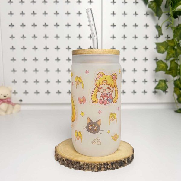 Vasos cañitas con tapa de Bambú – Sailor Moon - Imagen 2