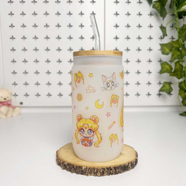 Vasos cañitas con tapa de Bambú – Sailor Moon - Imagen 3