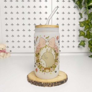 Vasos cañitas con tapa de Bambú – Totoro 2