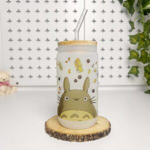Vasos cañitas con tapa de Bambú – Totoro 1