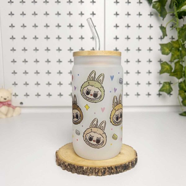 Vasos cañitas con tapa de Bambú - Labubu - Imagen 3