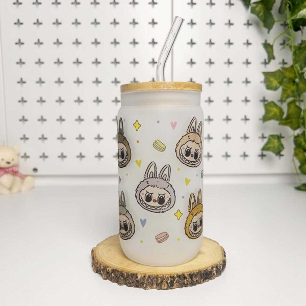 Vasos cañitas con tapa de Bambú - Labubu - Imagen 2