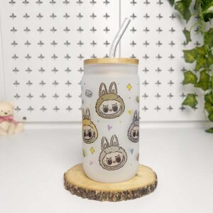 Vasos cañitas con tapa de Bambú - Labubu
