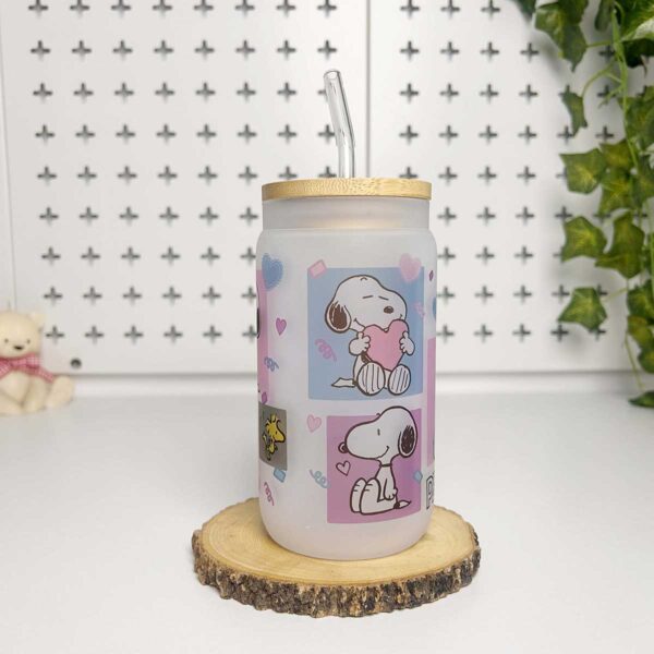 Vasos cañitas con tapa de Bambú - Snoopy 02 - Imagen 3