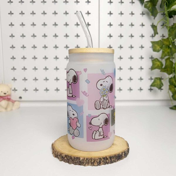 Vasos cañitas con tapa de Bambú - Snoopy 02 - Imagen 2
