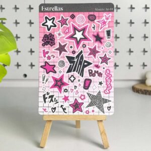 Sticker A6 Estrellas Fucsia