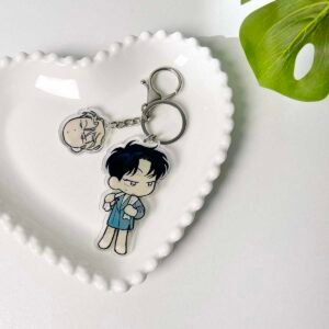 Llavero acrílico Rosas y Champagne 01