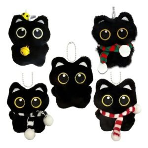 Llavero peluche gato negro